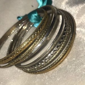Bangle Bracelets Silver and gold
